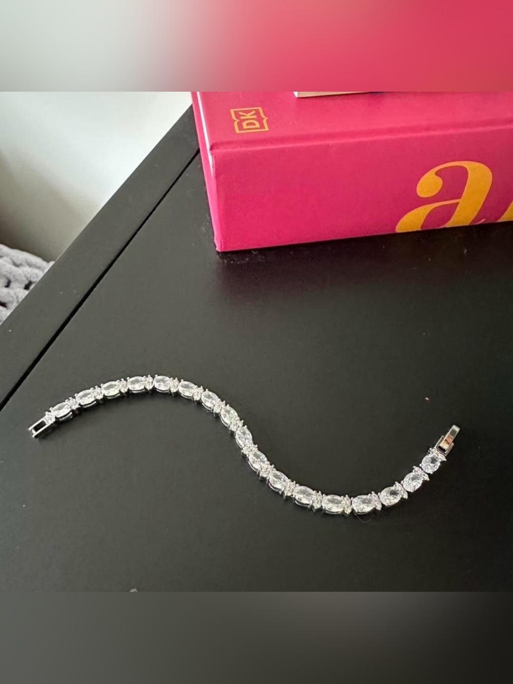 Crystal Tennis Bracelet - Silver Clear Stones
